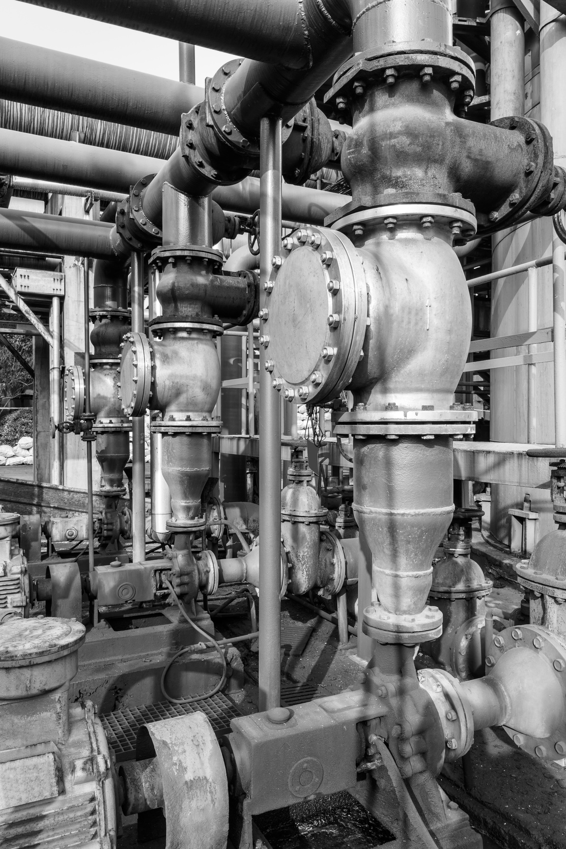 abandoned industrial pipeline equipment in a old steel mills