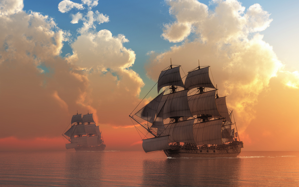 Pirate Ship Sunset