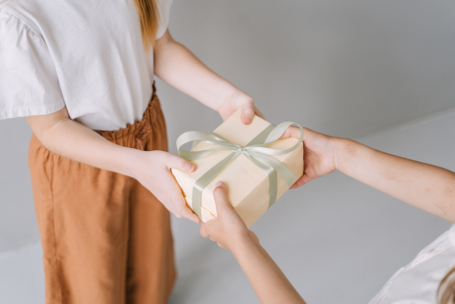 Hands Holding a Present