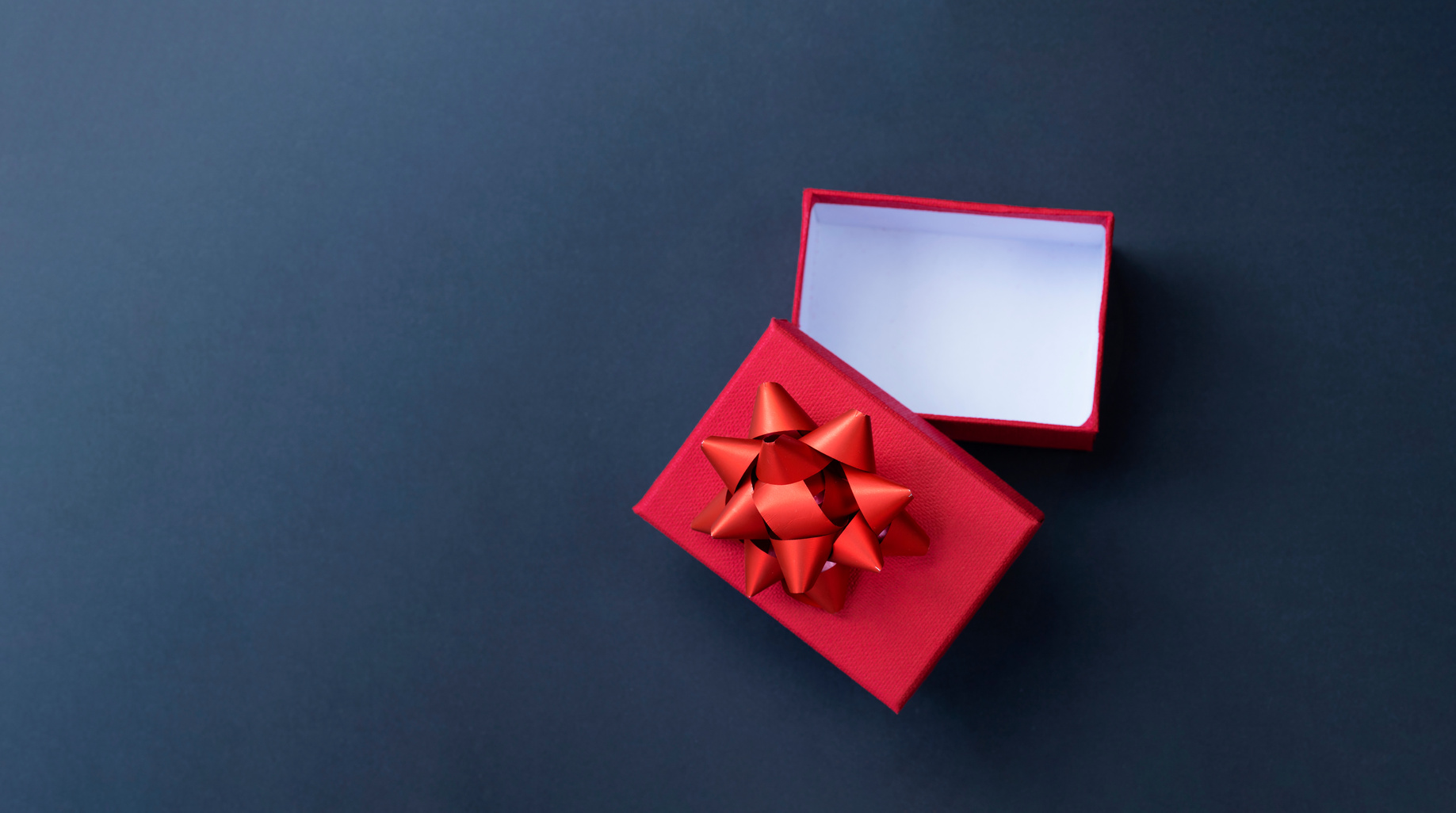 Open empty present box